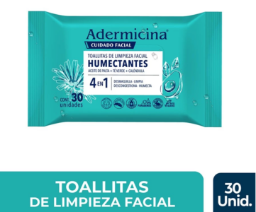 ADERMICINA - Toallitas de Limpieza Facial x 30 Unidades