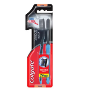 COLGATE - Cepillo Dental Slim Soft Black 2 Unidades
