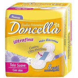 DONCELLA - Toallas Femeninas Con Alas x 8 Unidades