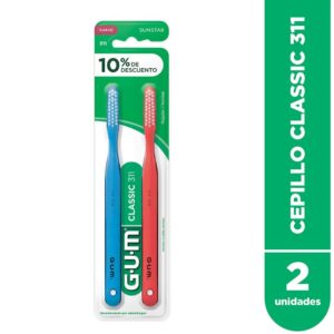 GUM - Classic 311 Cepillo Suave 3 Hileras Plano Delgado