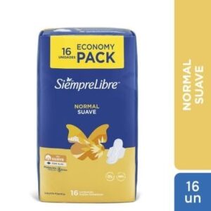 SIEMPRE LIBRE - Toallas Femeninas Normal Suave Con Alas x 16 Unidades