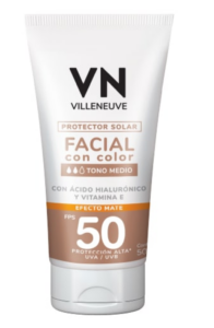 VN VILLENEUVE - Protector Solar Facial Con Color Tono Medio x 50 ml